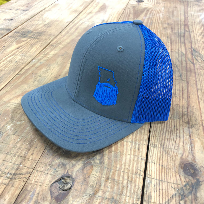 Bearded Missouri Trucker Hat-Graphite/Blue