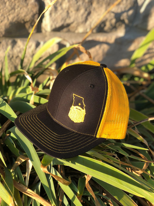 Bearded Missouri Trucker Hat-Black/Gold
