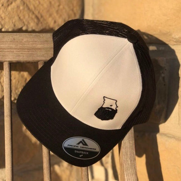 Bearded Missouri Trucker Hat-White/Black