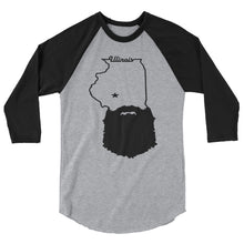Load image into Gallery viewer, Bearded Illinois 3/4 Sleeve Raglan Shirt