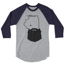 Load image into Gallery viewer, Bearded Illinois 3/4 Sleeve Raglan Shirt