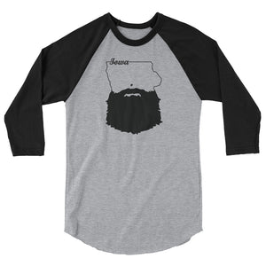 Bearded Iowa 3/4 Sleeve Raglan Shirt