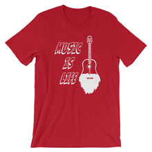 Load image into Gallery viewer, Music Is Life Bearded Guitar Short Sleeve Unisex T-Shirt