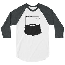Load image into Gallery viewer, Bearded Kansas 3/4 Sleeve Raglan Shirt