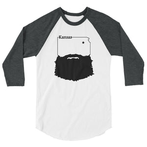 Bearded Kansas 3/4 Sleeve Raglan Shirt
