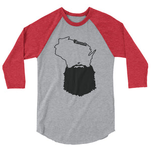 Bearded Wisconsin 3/4 Sleeve Raglan Shirt
