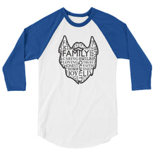 Load image into Gallery viewer, The Family Beard Collage 3/4 Sleeve Raglan Shirt