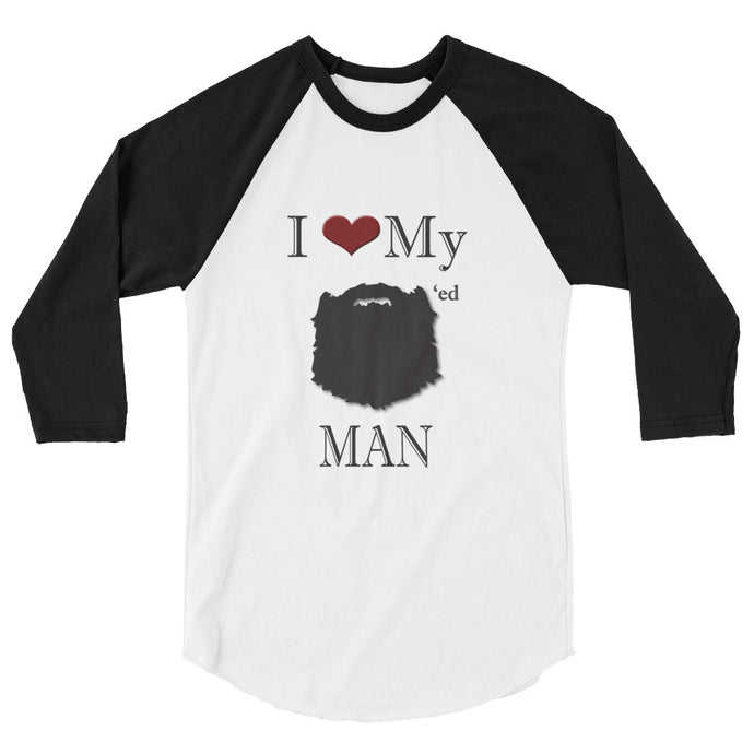 I HEART MY BEARDED MAN 3/4 Sleeve Raglan Shirt