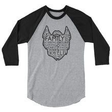 Load image into Gallery viewer, The Family Beard Collage 3/4 Sleeve Raglan Shirt
