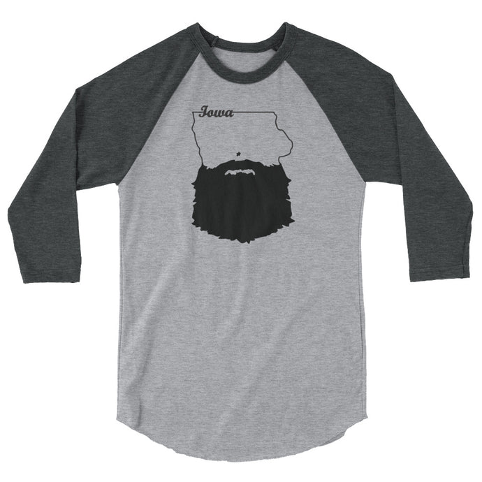 Bearded Iowa 3/4 Sleeve Raglan Shirt