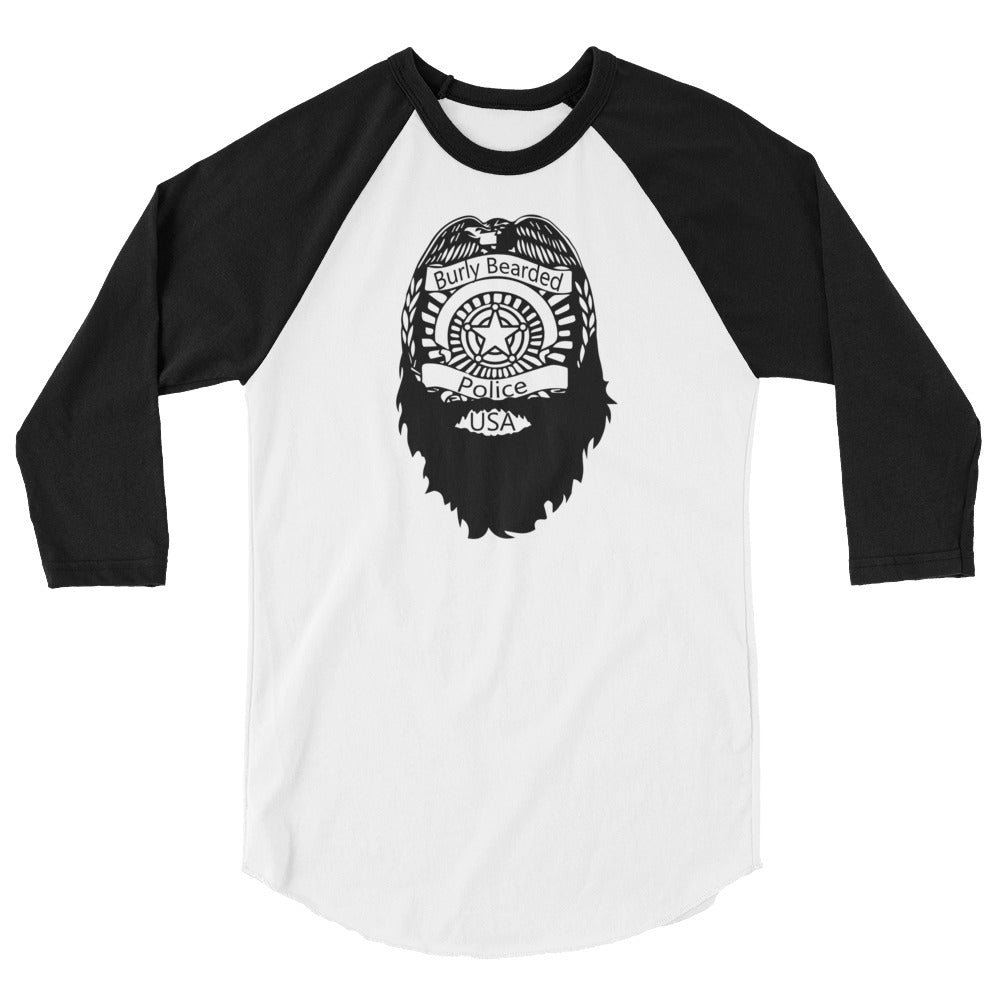 Bearded Police Badge 3/4 Sleeve Raglan Shirt
