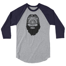 Load image into Gallery viewer, Bearded Police Badge 3/4 Sleeve Raglan Shirt