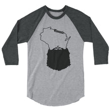 Load image into Gallery viewer, Bearded Wisconsin 3/4 Sleeve Raglan Shirt