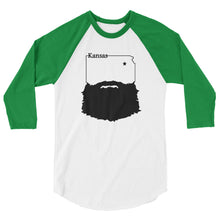 Load image into Gallery viewer, Bearded Kansas 3/4 Sleeve Raglan Shirt