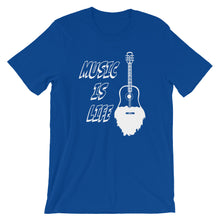 Load image into Gallery viewer, Music Is Life Bearded Guitar Short Sleeve Unisex T-Shirt