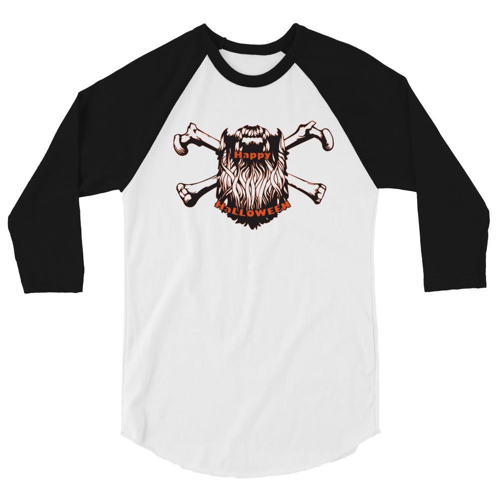 Bearded Halloween 3/4 Sleeve Raglan Shirt